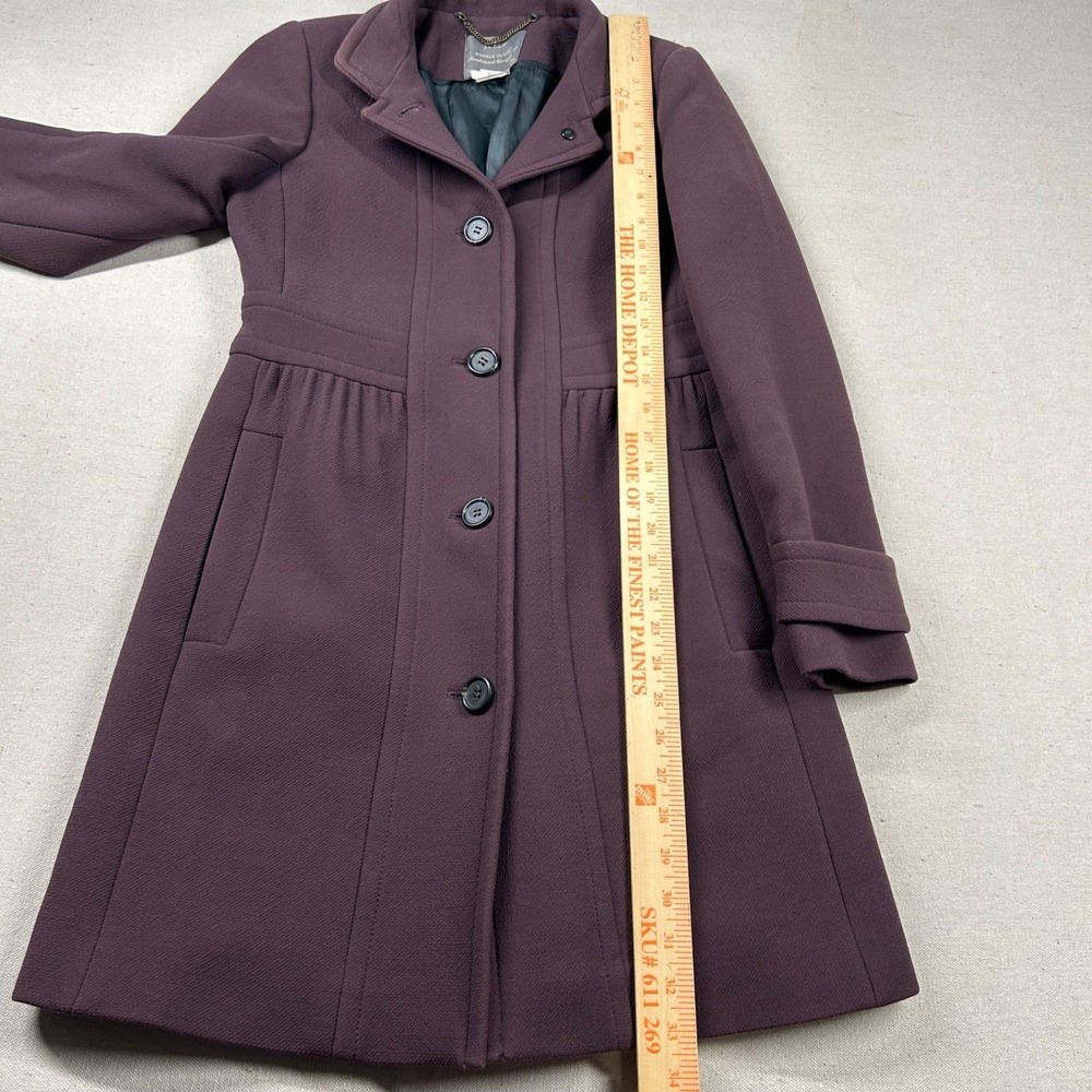 J. Crew Coat Double Cloth Sz 2 Manifattura di Carmignano Dark Pink Purple - Picture 8 of 10